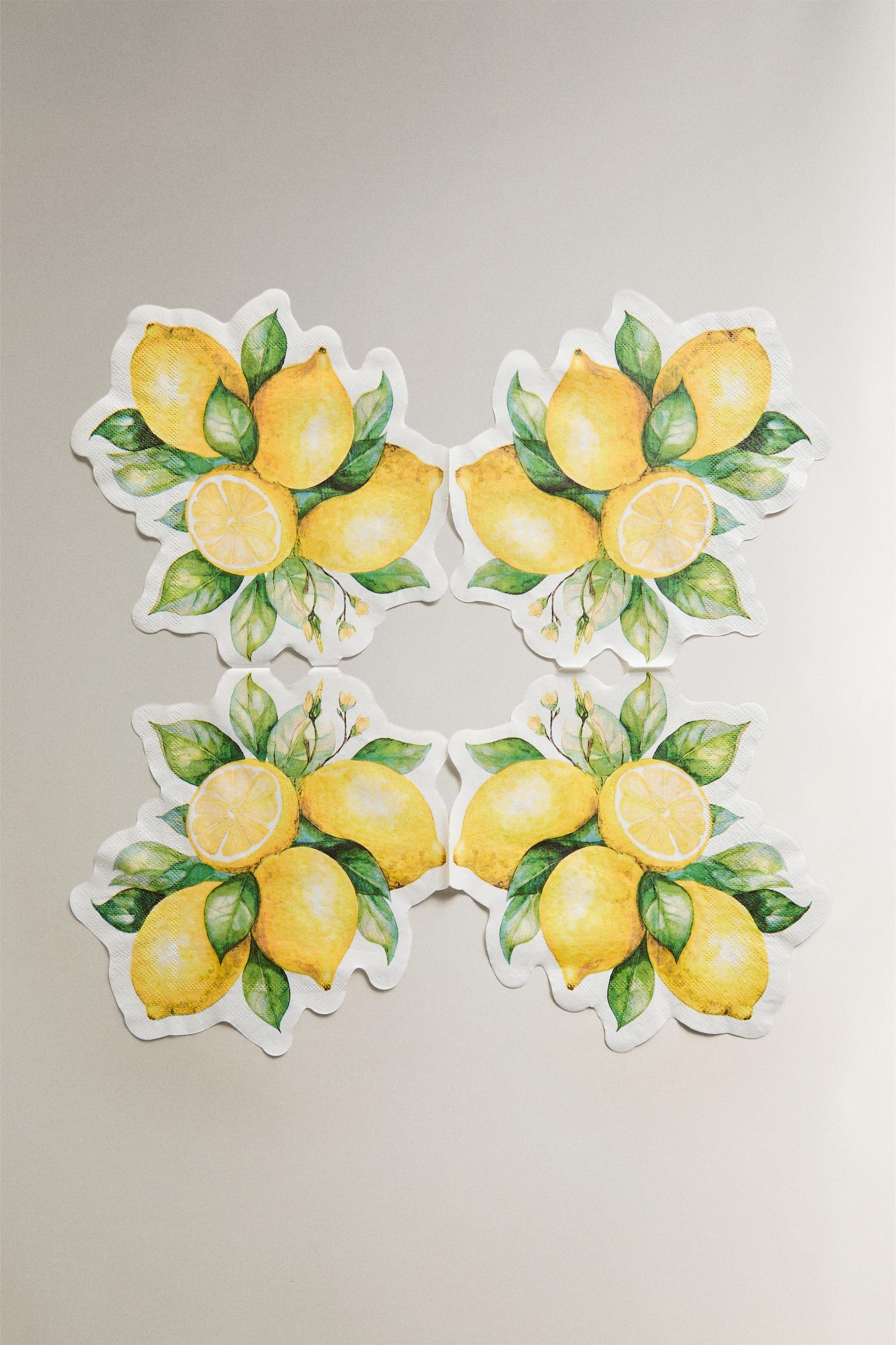 LEMON PRINT PAPER NAPKINS (PACK OF 20)